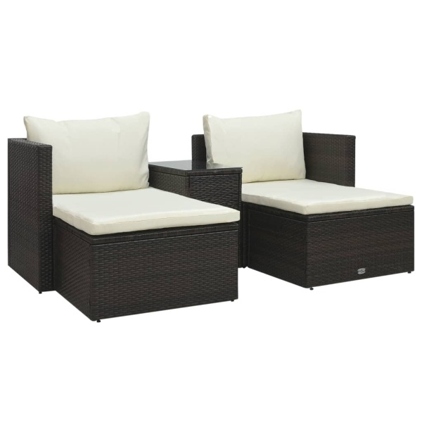 Set Mobilier De Grădină Cu Perne 5 Piese Maro Poliratan 47812